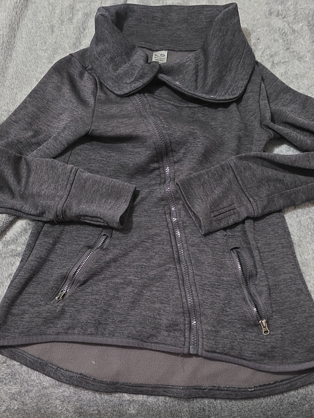 Champion Dark Gray Girls Full-Zip Jean-Style Jacket